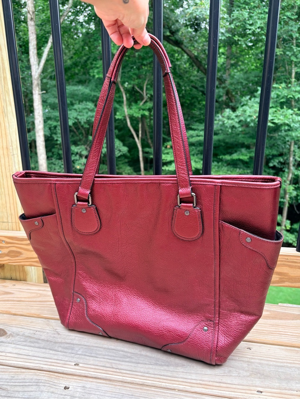 Large Coach Metallic Tote - Picture 2 of 11